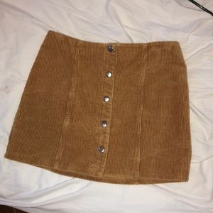 Corduroy button down skirt
